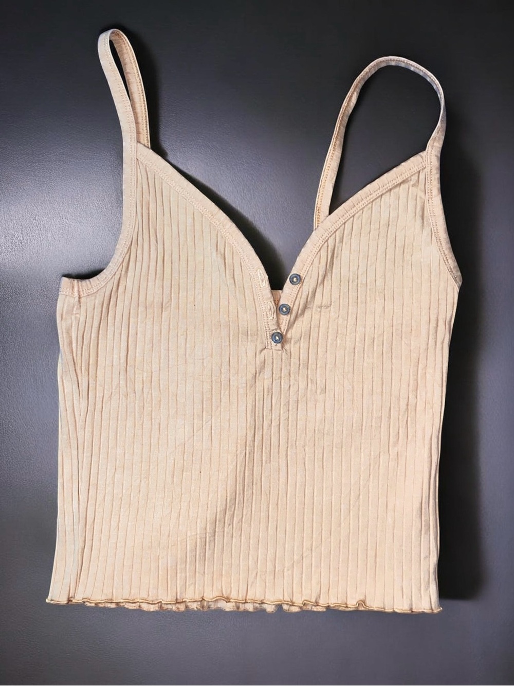 American Eagle Ribbed Knit Crop Top - Size XS - Warm Tan / Terracotta